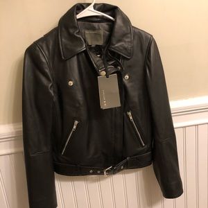 Muubaa Genuine Leather Moto Jacket